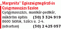   - Margaréta Egészségmegőrző és Gyógymasszázs Szalon