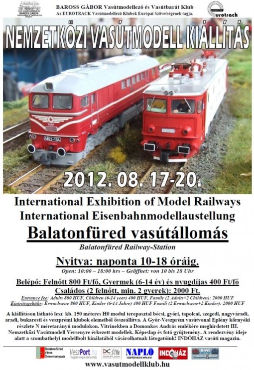 Nemzetközi Vasútmodell Kiállítás Balatonfüreden 2012  - Nemzetközi Vasútmodell Kiállítás
